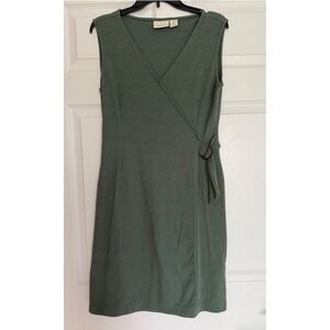 Cynthia Rowley Sage Green Textured Sleeveless Wrap Dress O-Ring Buckle Medium